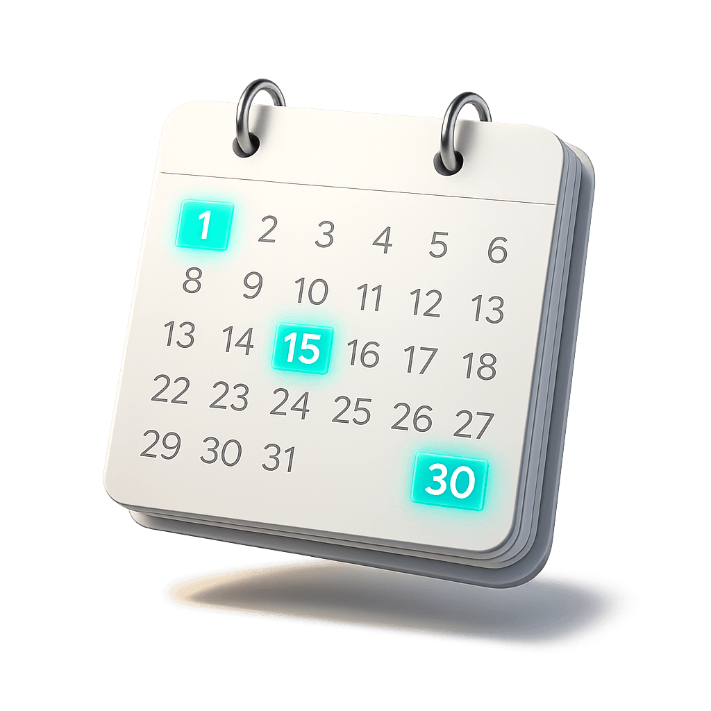 Drip schedule calendar